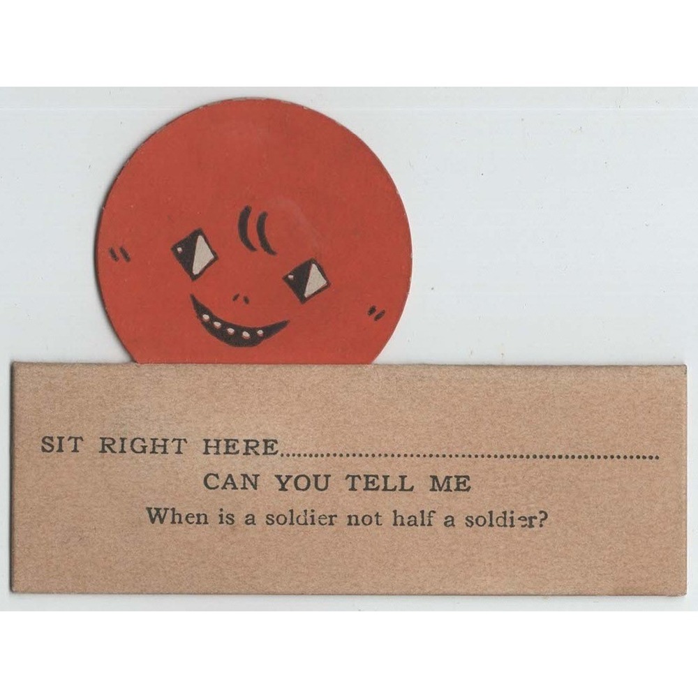 Vintage Mechanical Riddle Place Cards Red Sun Face Novelty Ephemera Set of 3 - Picture 11 of 11